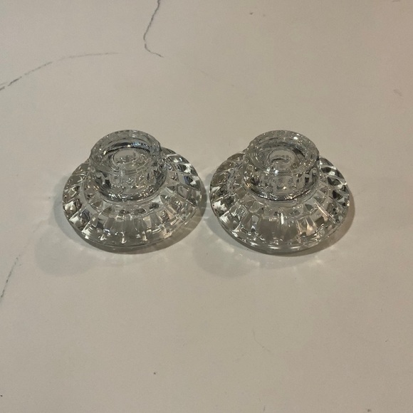 2 Glass Candle Holders. Made in Malaysia. Nice Weight. - Picture 4 of 7